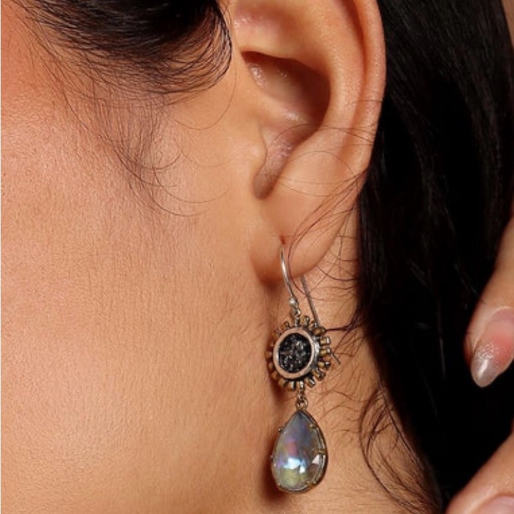 Waxing Poetic Kristal Be the Light Teardrop Earrings - Glisten - Picture 2 of 4
